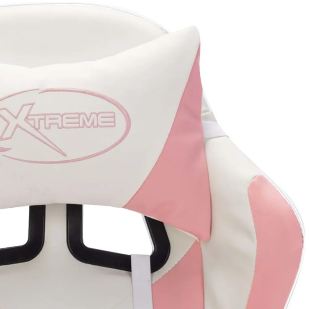 vidaXL Silla gaming con luces LED RGB cuero sintético Rosa y negro Hot