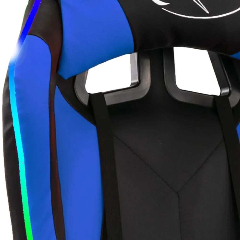 vidaXL Mobiliario De Oficina-Silla gaming con luces LED RGB cuero sintético