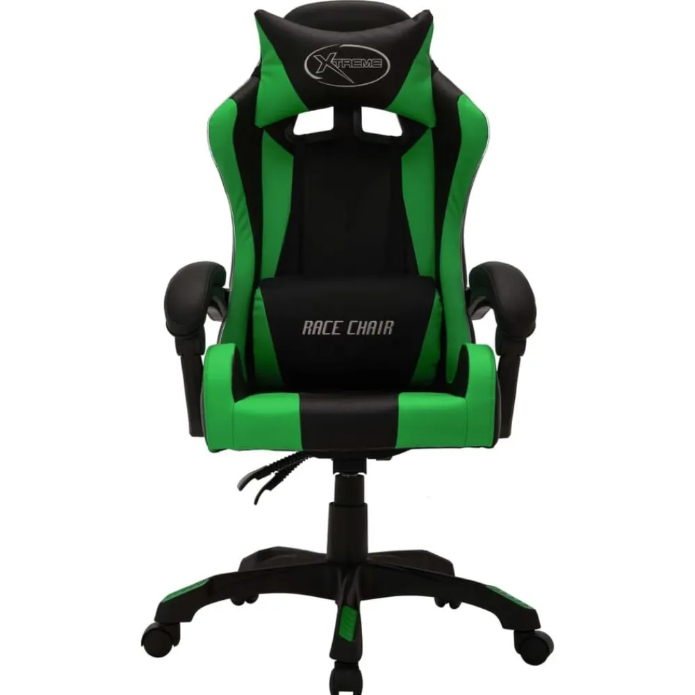 vidaXL Mobiliario De Oficina-Silla gaming con luces LED RGB cuero sintético