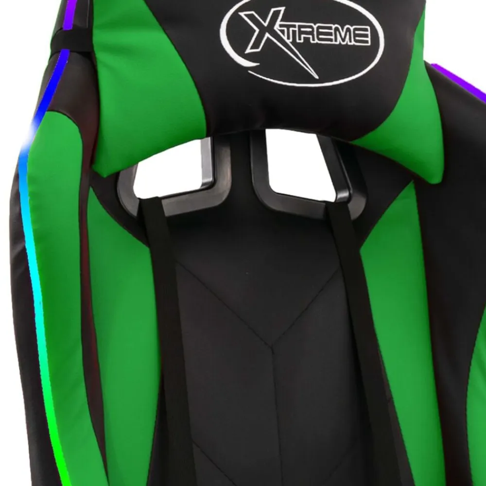 vidaXL Mobiliario De Oficina-Silla gaming con luces LED RGB cuero sintético