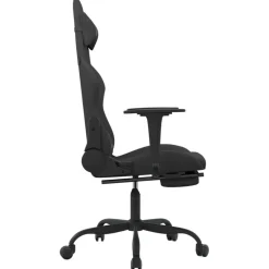 vidaXL Sillas-Silla gaming con reposapiés tela