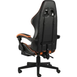 vidaXL Mobiliario De Oficina-Silla gaming con reposapiés cuero sintético negro y