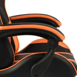 vidaXL Mobiliario De Oficina-Silla gaming con reposapiés cuero sintético negro y