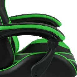 vidaXL Mobiliario De Oficina-Silla gaming con reposapiés cuero sintético negro y