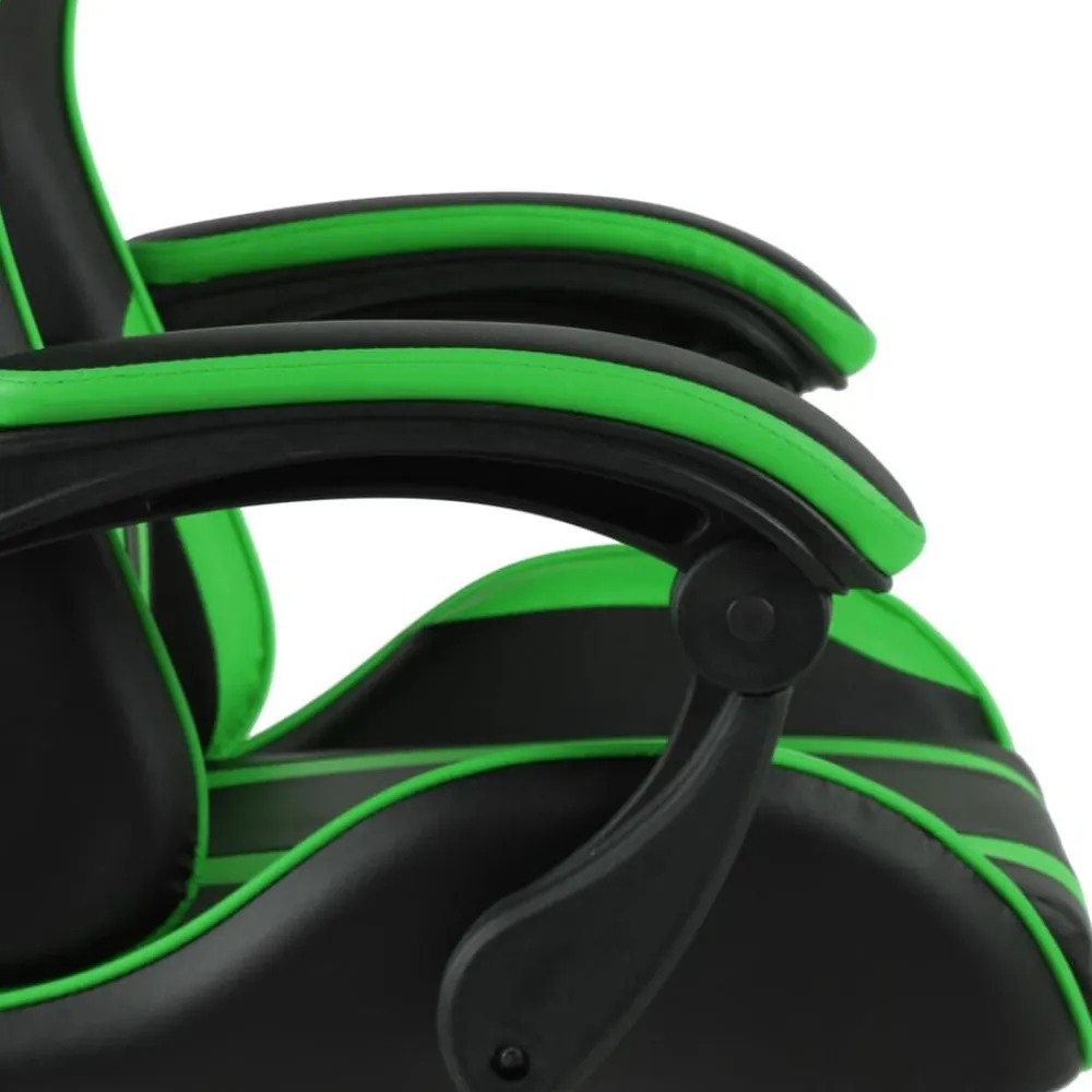 vidaXL Mobiliario De Oficina-Silla gaming con reposapiés cuero sintético negro y