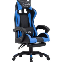 vidaXL Mobiliario De Oficina-Silla gaming con reposapiés cuero sintético
