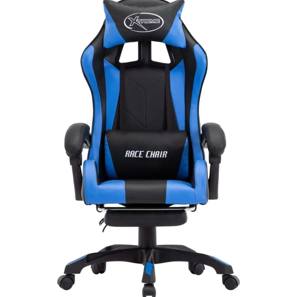vidaXL Mobiliario De Oficina-Silla gaming con reposapiés cuero sintético