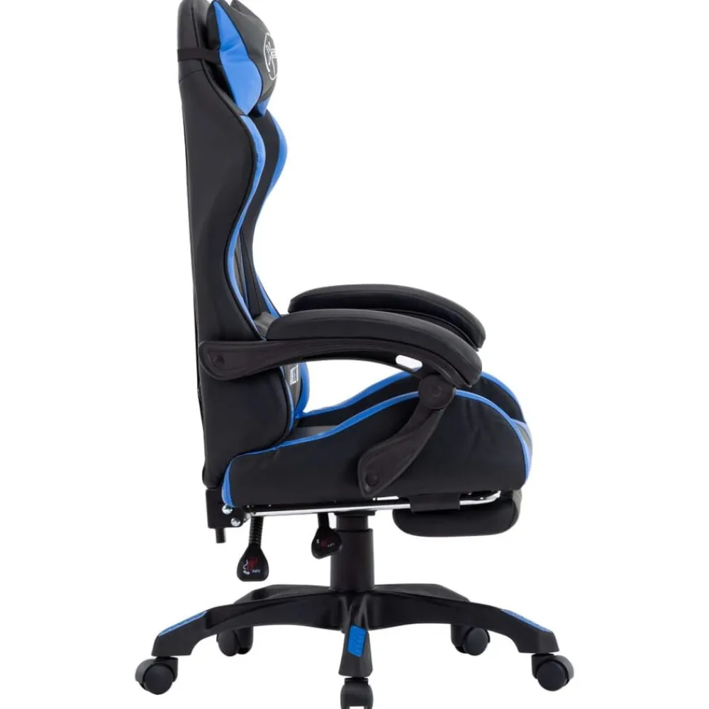 vidaXL Mobiliario De Oficina-Silla gaming con reposapiés cuero sintético