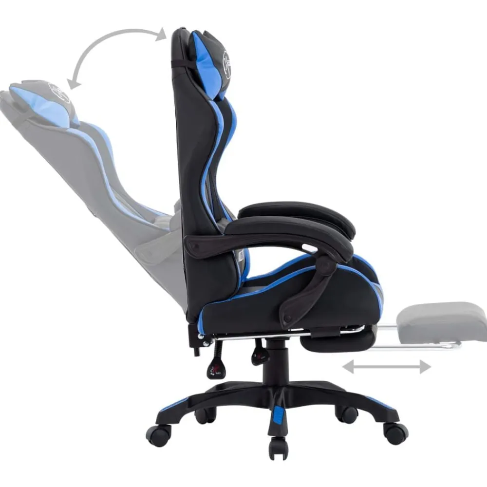 vidaXL Mobiliario De Oficina-Silla gaming con reposapiés cuero sintético