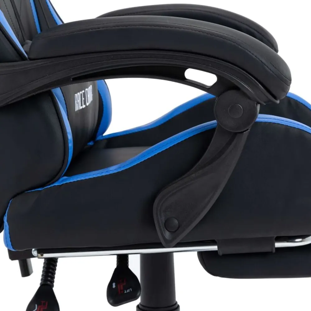 vidaXL Mobiliario De Oficina-Silla gaming con reposapiés cuero sintético
