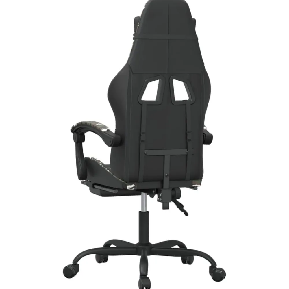 vidaXL Silla gaming con reposapiés cuero sintético negro camuflaje Negro y camuflaje Clearance