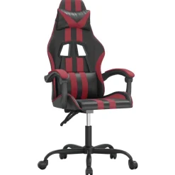 vidaXL Silla gaming cuero sintético negro y rojo vino tinto Negro y rojo tinto Discount