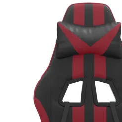 vidaXL Silla gaming cuero sintético negro y rojo vino tinto Negro y rojo tinto Discount