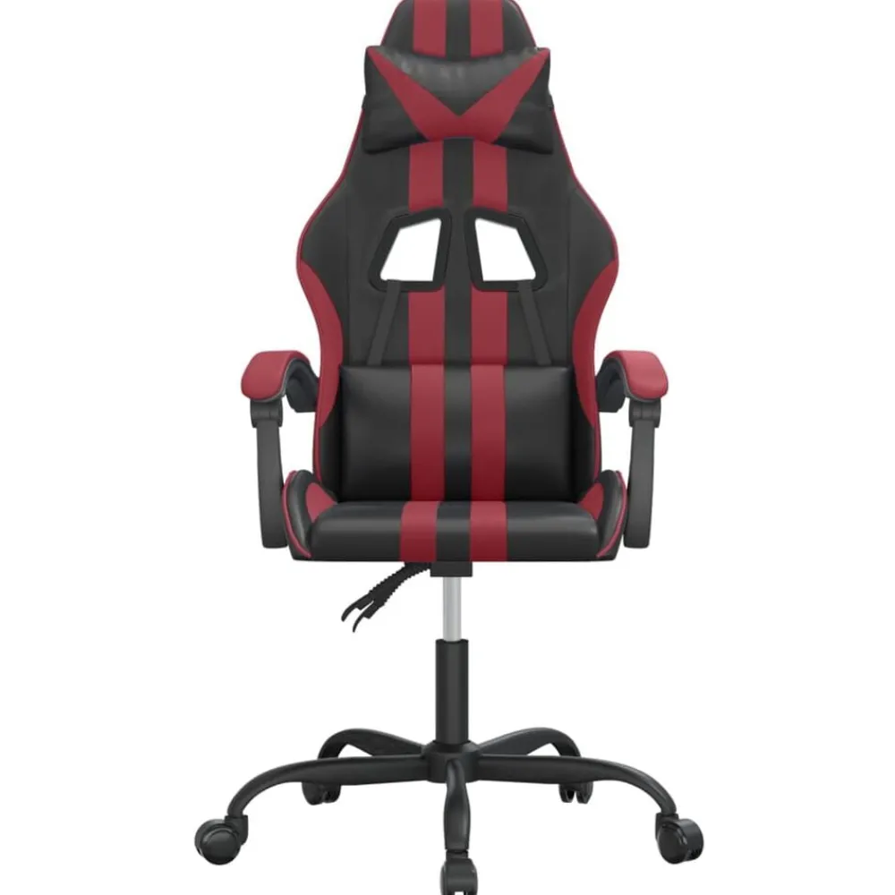 vidaXL Silla gaming cuero sintético negro y rojo vino tinto Negro y rojo tinto Discount