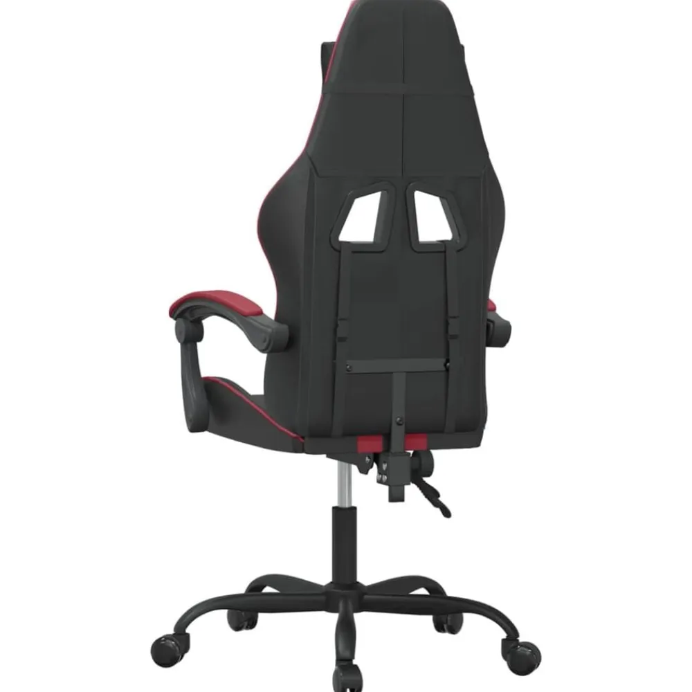 vidaXL Silla gaming cuero sintético negro y rojo vino tinto Negro y rojo tinto Discount