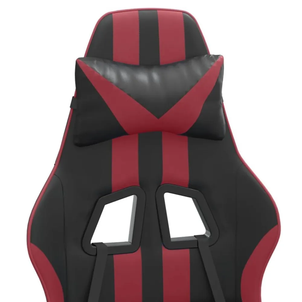 vidaXL Silla gaming cuero sintético negro y rojo vino tinto Negro y rojo tinto Discount