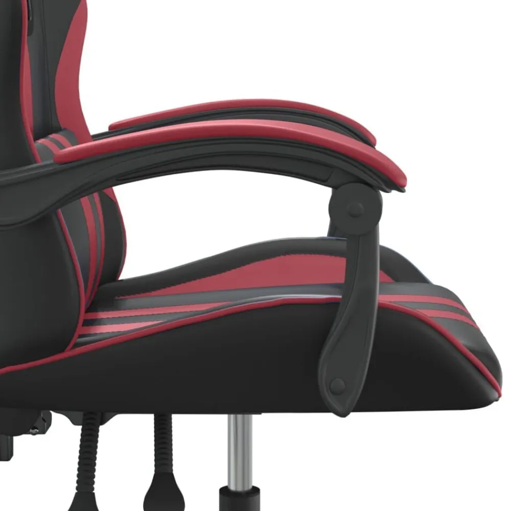 vidaXL Silla gaming cuero sintético negro y rojo vino tinto Negro y rojo tinto Discount