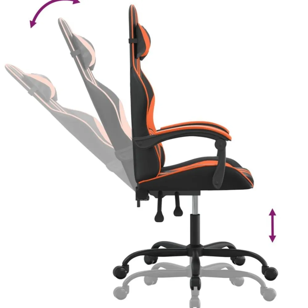 vidaXL Sillas-Silla gaming cuero sintético