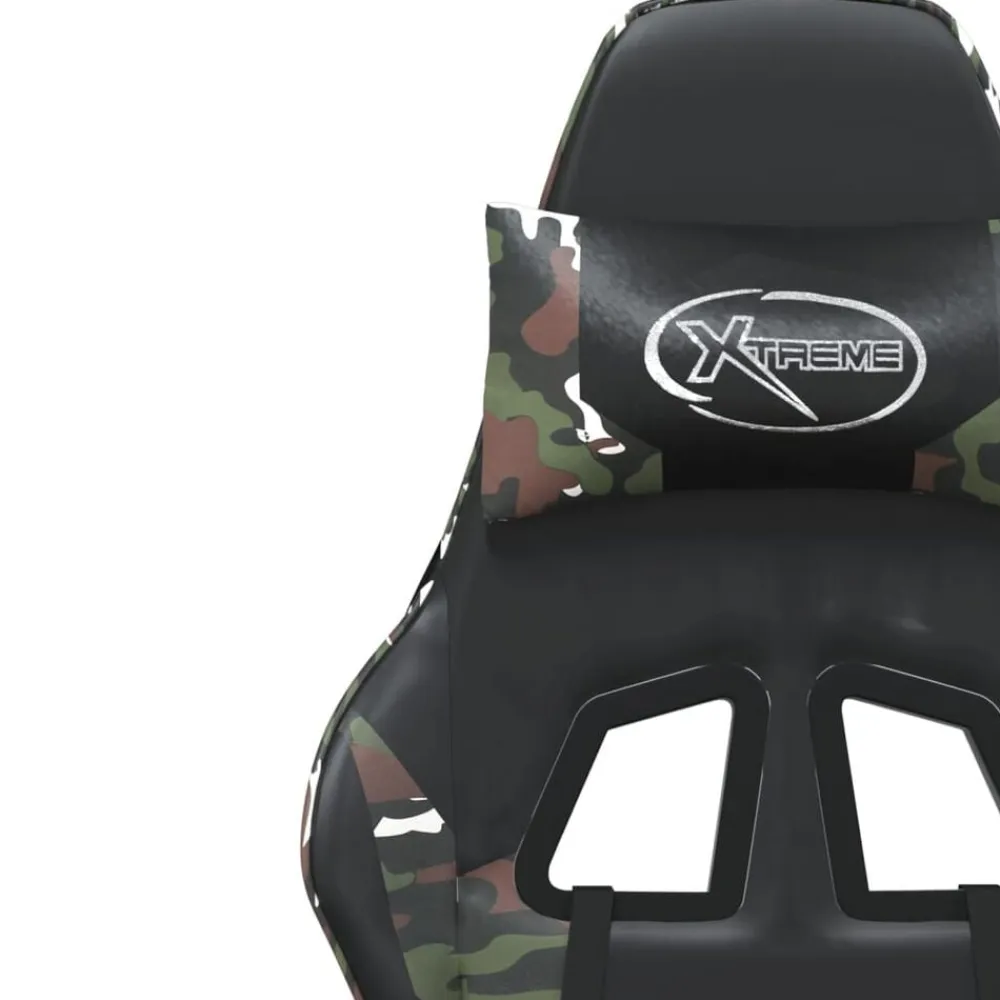 vidaXL Silla gaming cuero sintético Negro y camuflaje Clearance