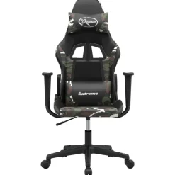 vidaXL Silla gaming cuero sintético Negro y camuflaje Clearance
