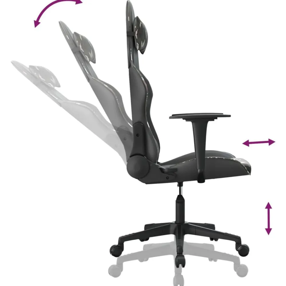 vidaXL Silla gaming cuero sintético Negro y camuflaje Clearance