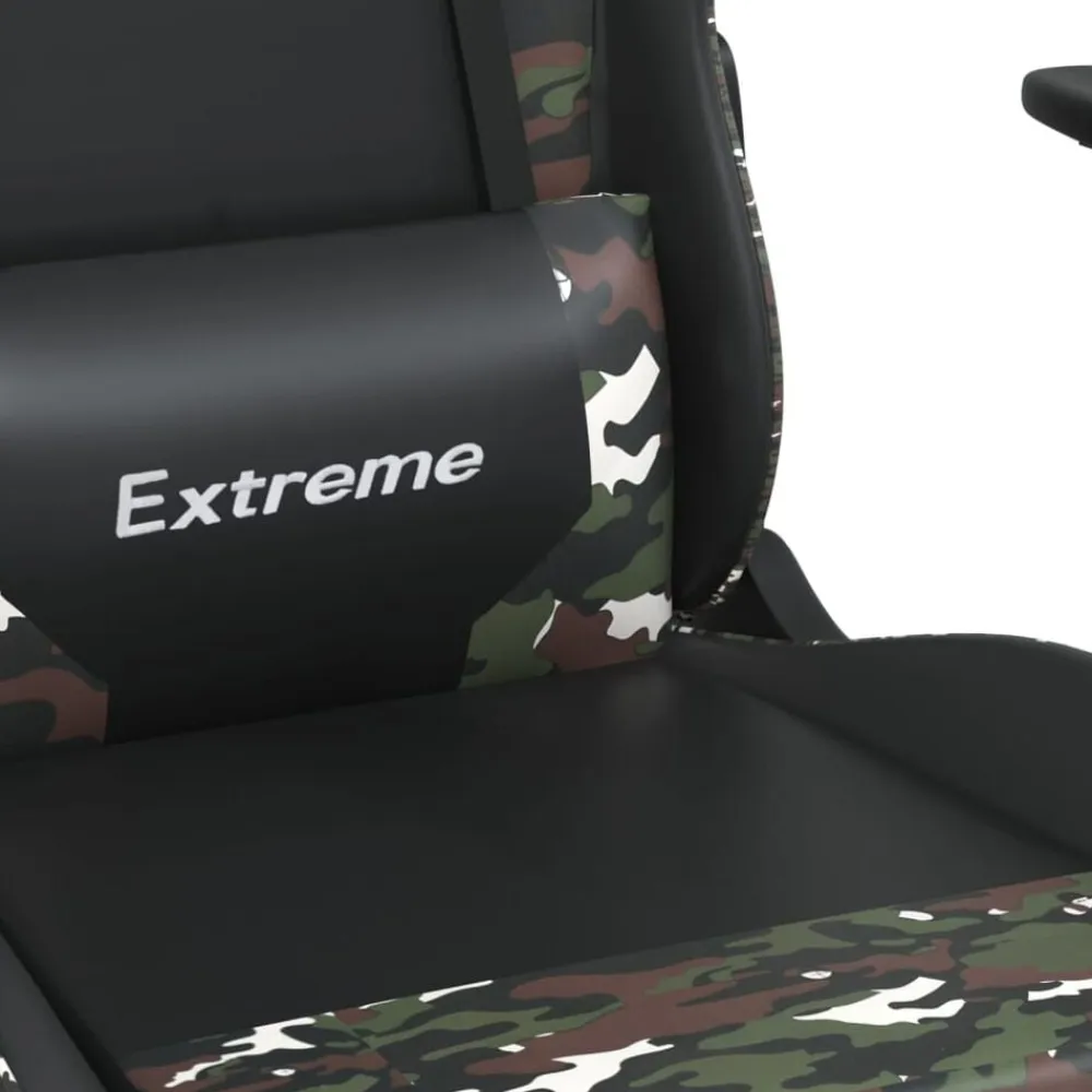 vidaXL Silla gaming cuero sintético Negro y camuflaje Clearance