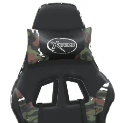 vidaXL Silla gaming cuero sintético Negro y camuflaje Clearance