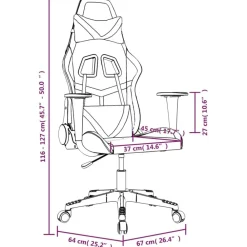 vidaXL Sillas-Silla gaming cuero sintético