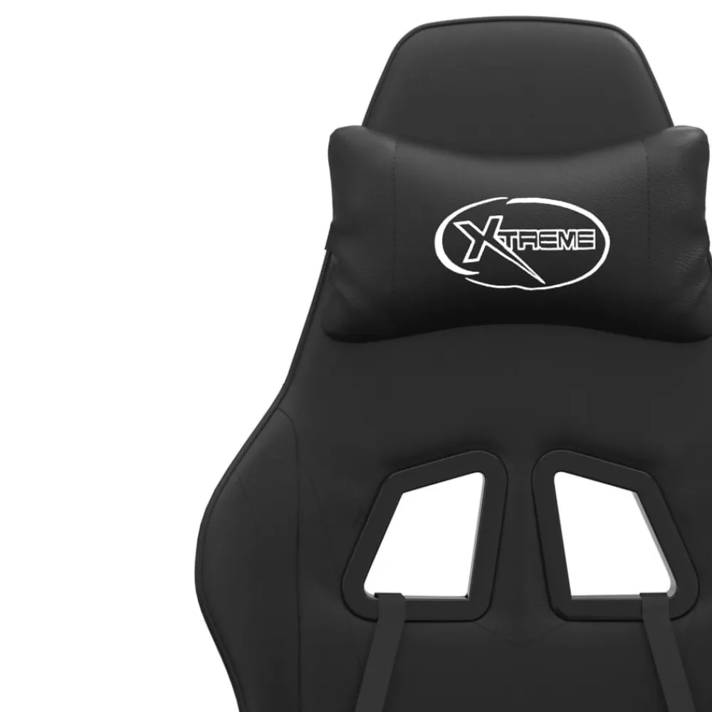 vidaXL Silla gaming cuero sintético Negro New