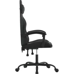 vidaXL Silla gaming cuero sintético Negro New