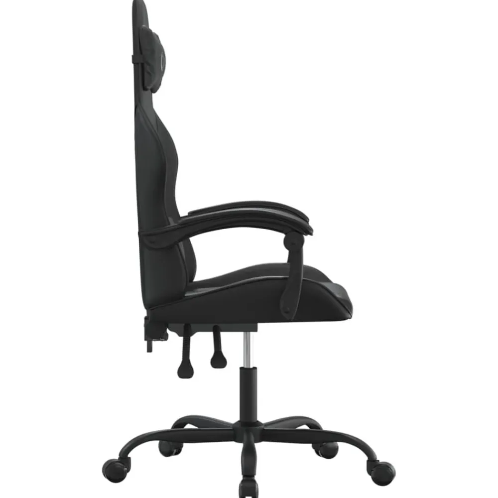 vidaXL Silla gaming cuero sintético Negro New