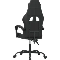 vidaXL Silla gaming cuero sintético Negro New