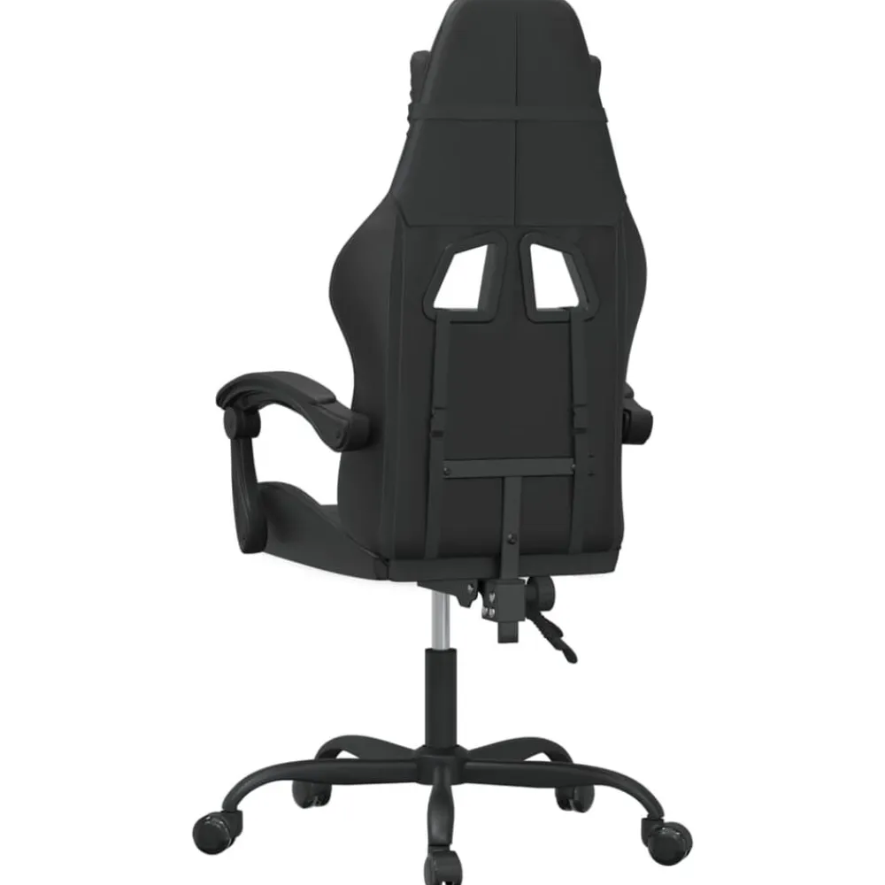 vidaXL Silla gaming cuero sintético Negro New