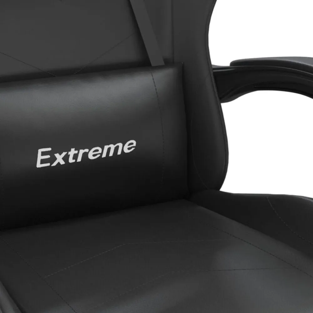 vidaXL Silla gaming cuero sintético Negro New