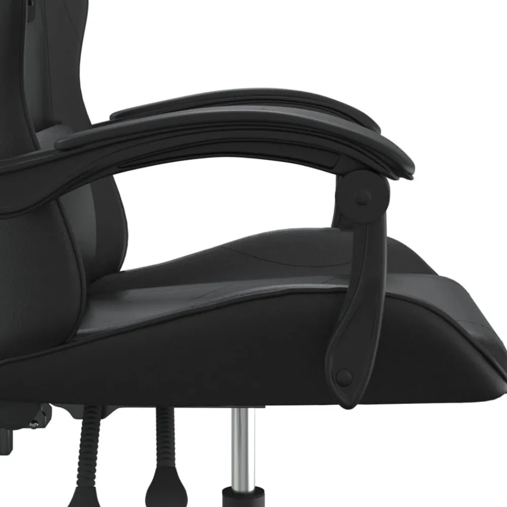 vidaXL Silla gaming cuero sintético Negro New