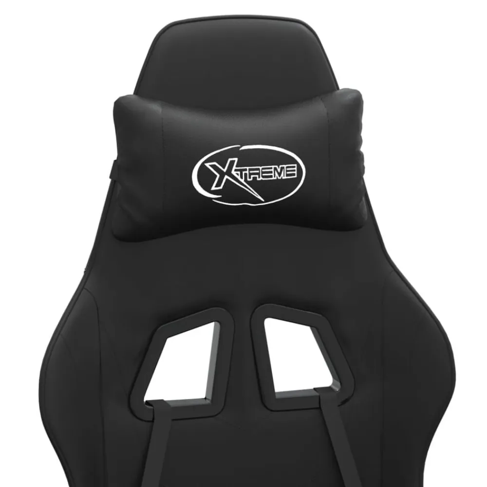 vidaXL Silla gaming cuero sintético Negro New