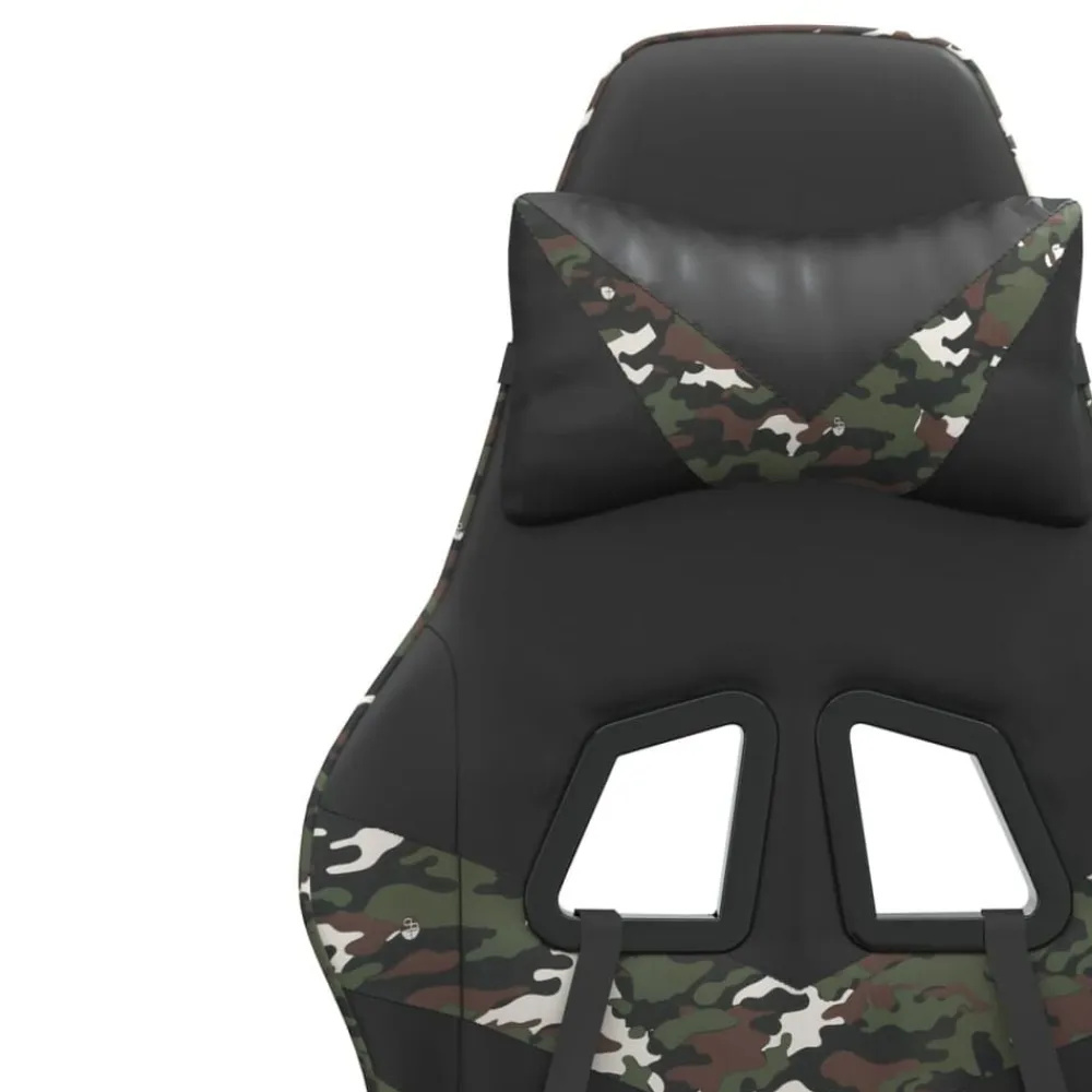 vidaXL Silla gaming cuero sintético Negro y camuflaje Discount