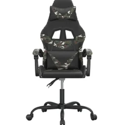 vidaXL Silla gaming cuero sintético Negro y camuflaje Discount