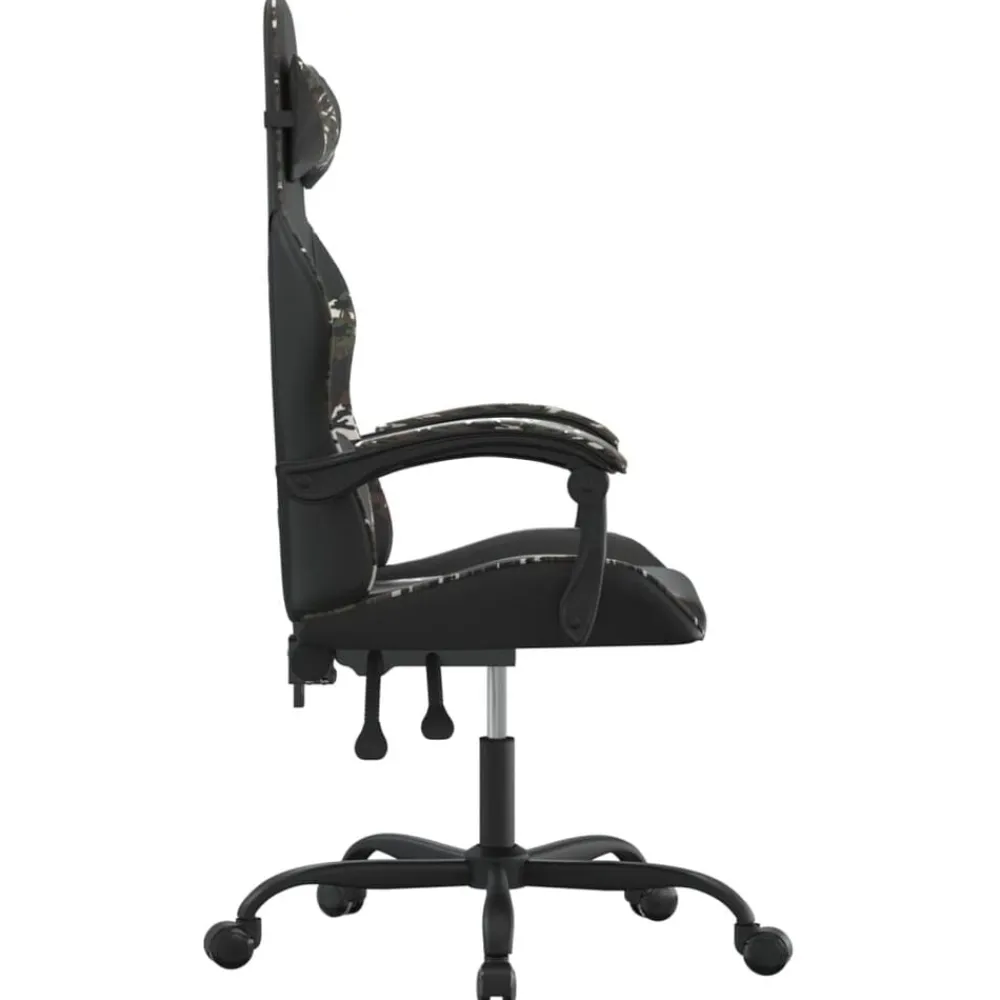 vidaXL Silla gaming cuero sintético Negro y camuflaje Discount