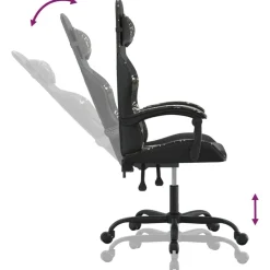 vidaXL Silla gaming cuero sintético Negro y camuflaje Discount