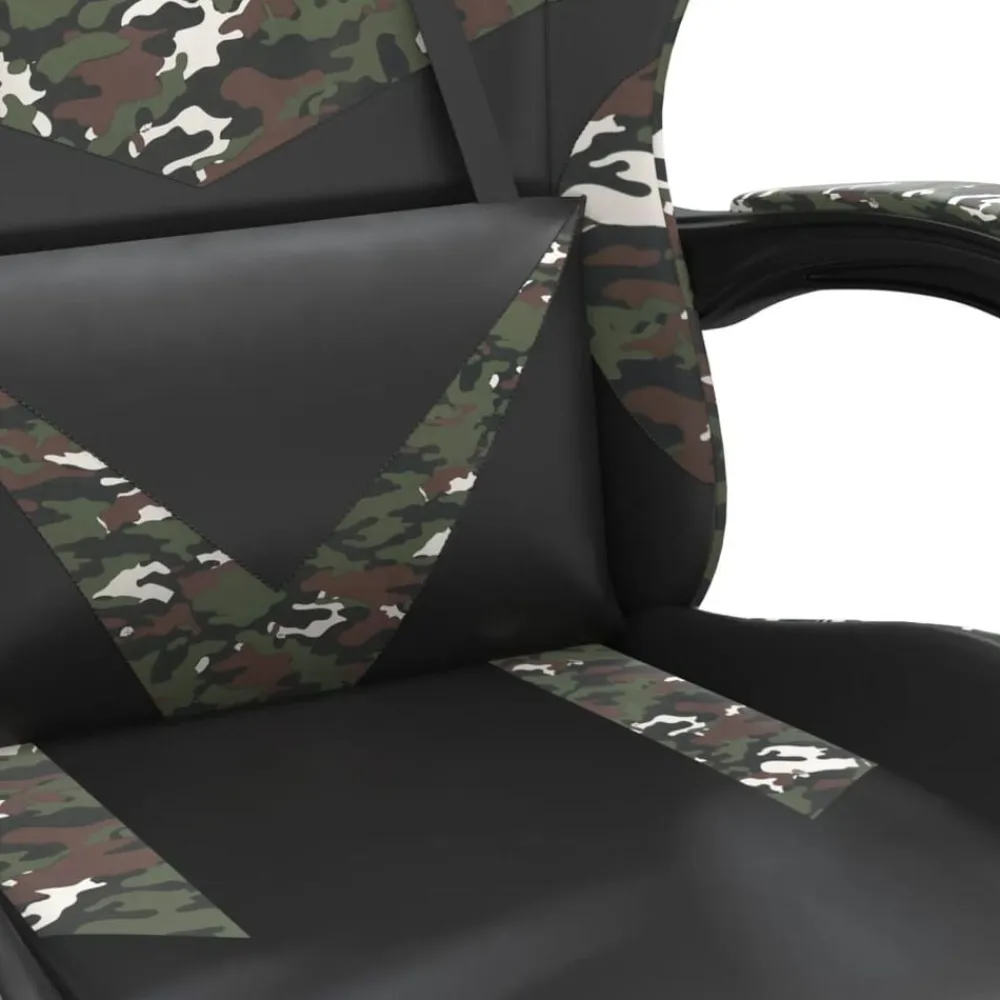 vidaXL Silla gaming cuero sintético Negro y camuflaje Discount
