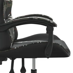 vidaXL Silla gaming cuero sintético Negro y camuflaje Discount