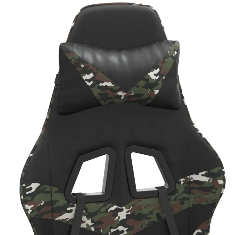 vidaXL Silla gaming cuero sintético Negro y camuflaje Discount