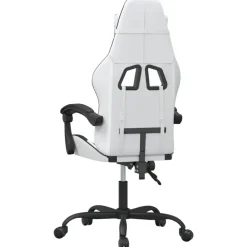 vidaXL Silla gaming cuero sintético Blanco y negro Best