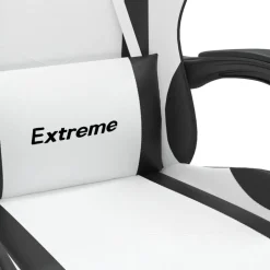 vidaXL Silla gaming cuero sintético Blanco y negro Best