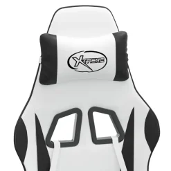 vidaXL Silla gaming cuero sintético Blanco y negro Best