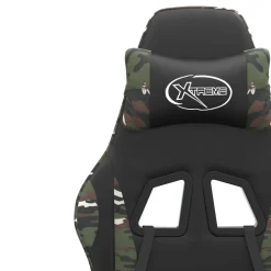 vidaXL Silla gaming cuero sintético Negro y camuflaje Hot