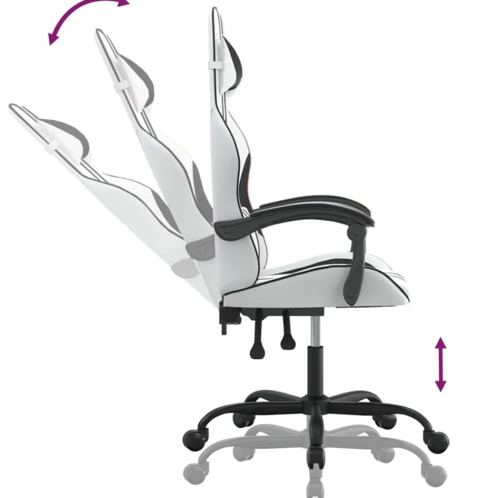 vidaXL Sillas-Silla gaming cuero sintético
