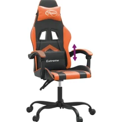 vidaXL Silla gaming cuero sintético Negro y naranja Sale
