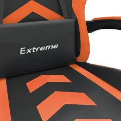 vidaXL Silla gaming cuero sintético Negro y naranja Sale